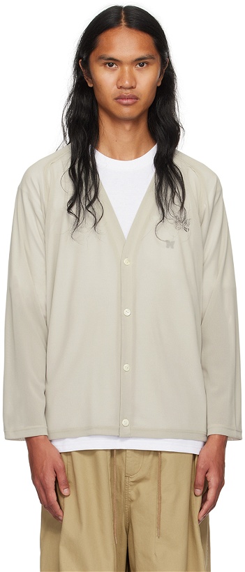 Photo: NEEDLES Taupe Embroidered Cardigan