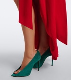 Valentino Garavani VLogo Révélé suede peep-toe pumps