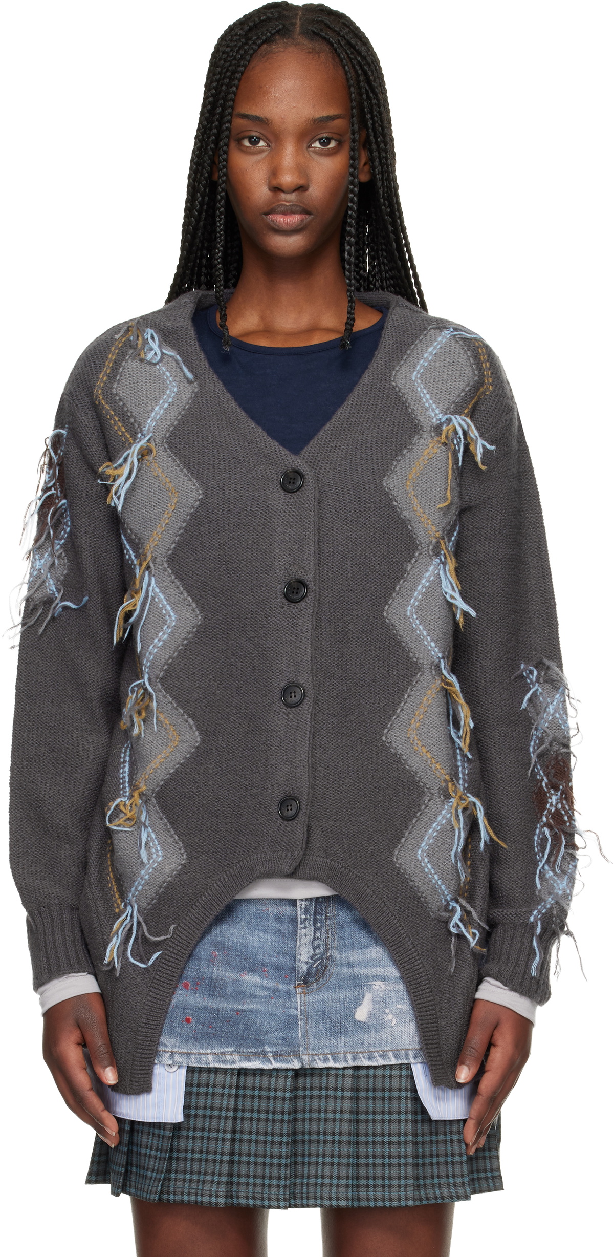 Andersson Bell Gray Gartered Argyle Cardigan