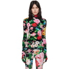 Richard Quinn Black Floral Turtleneck