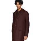 AMI Alexandre Mattiussi Burgundy Unconstructed Coat