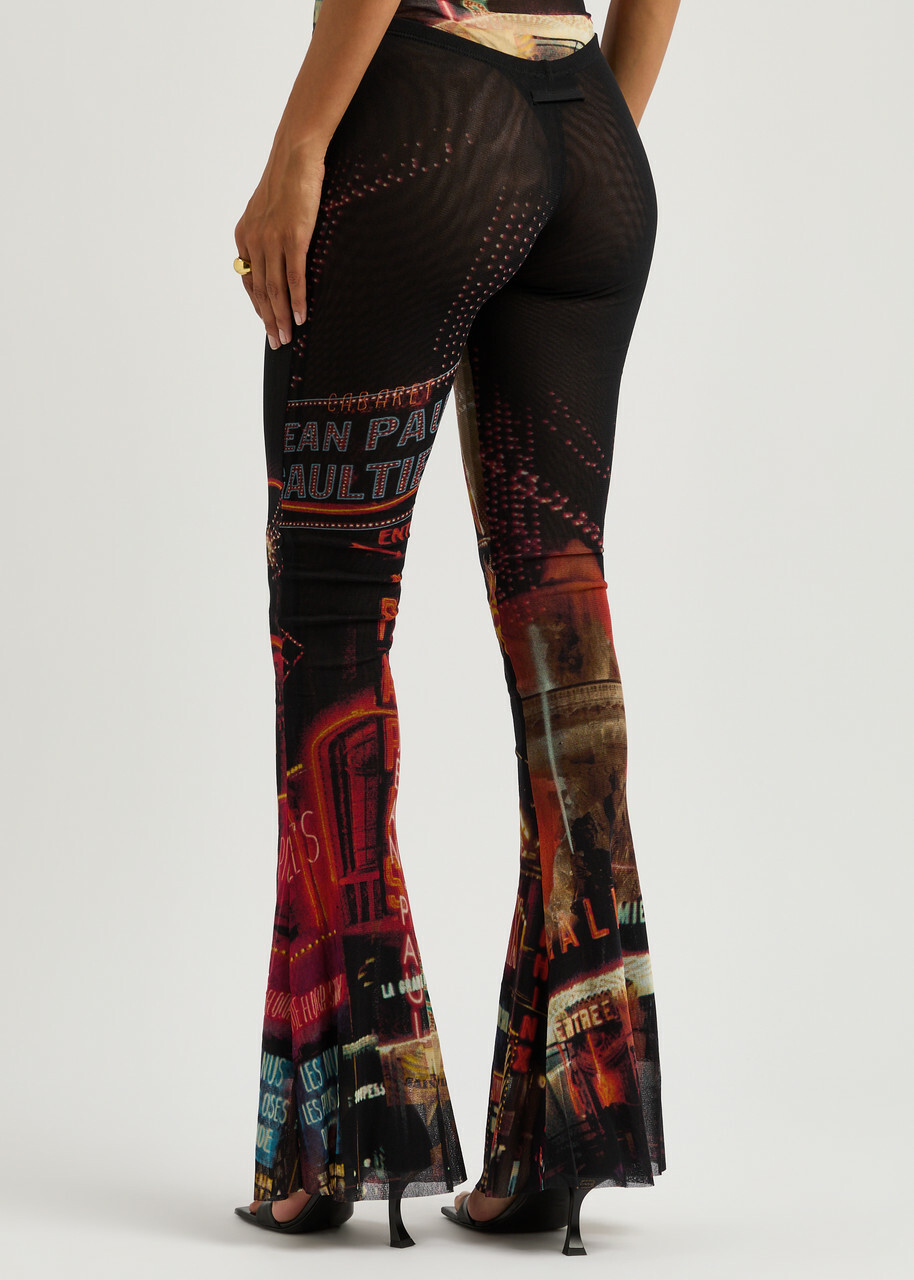 Jean Paul Gaultier Pigalle Printed Flared Tulle Leggings Multicoloured