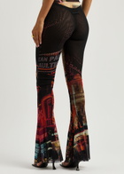 Jean Paul Gaultier Pigalle Printed Flared Tulle Leggings Multicoloured