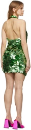 The Attico Green SUPERATTICO Mini Sequin Dress