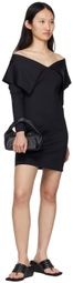 Rosetta Getty Black Fold Off-Shoulder Dress