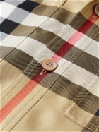 Burberry - Camp-Collar Checked Silk-Twill Shirt - Brown