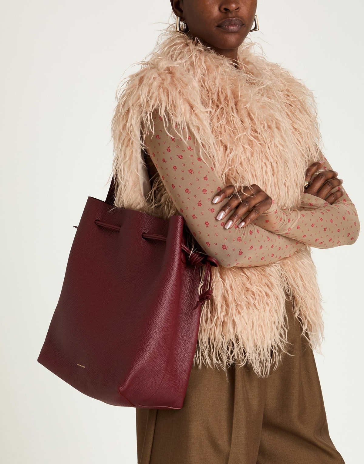 Mansur Gavriel Drawstring Womens Shoulder bag Burgundy