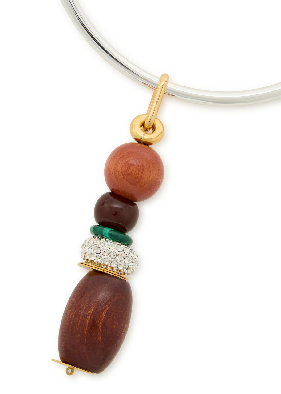 Timeless Pearly Bead Pendant Sterling Silver Hoop Necklace - Multicoloured - One Size