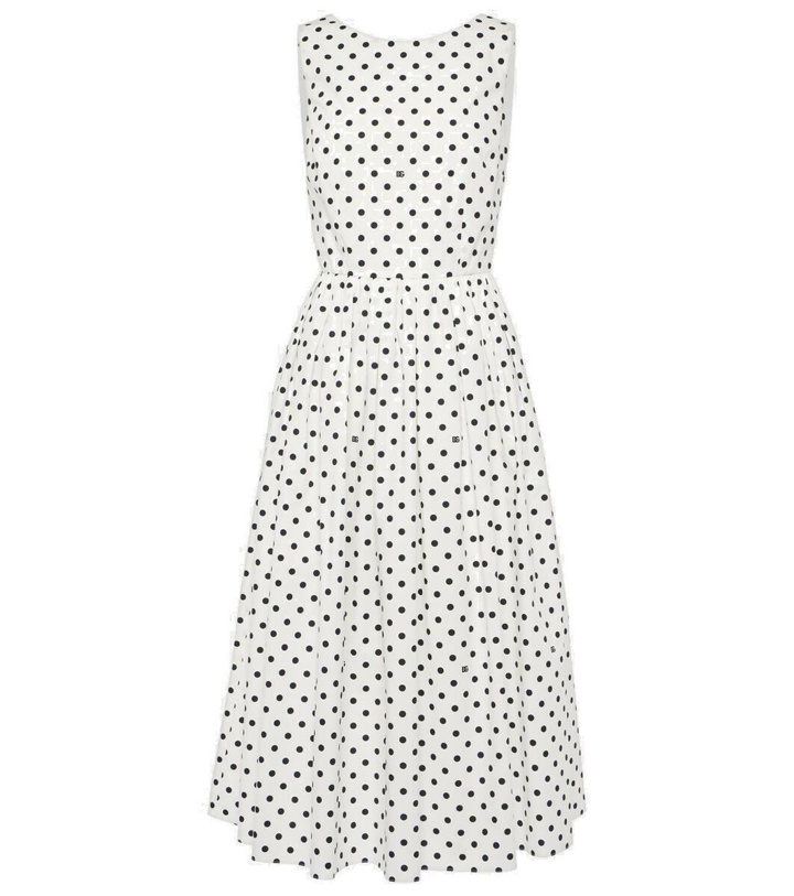 Photo: Dolce&Gabbana Polka-dot cotton poplin midi dress