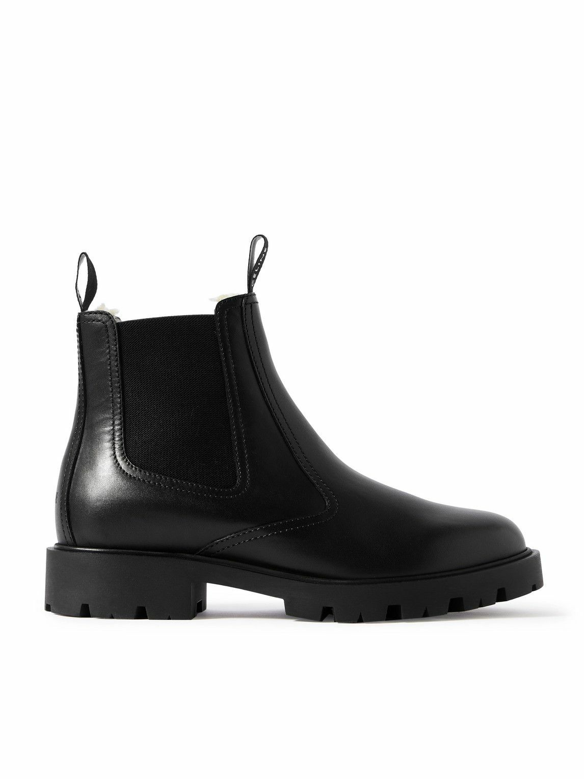 CELINE - Margaret Shearling-Lined Leather Chelsea Boots - Black