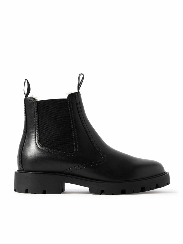 Photo: CELINE - Margaret Shearling-Lined Leather Chelsea Boots - Black
