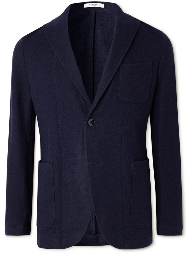 Photo: Boglioli - Unstructured Wool-Blend Jersey Blazer - Blue