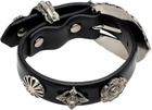 Toga Pulla Black Motif Leather Bracelet