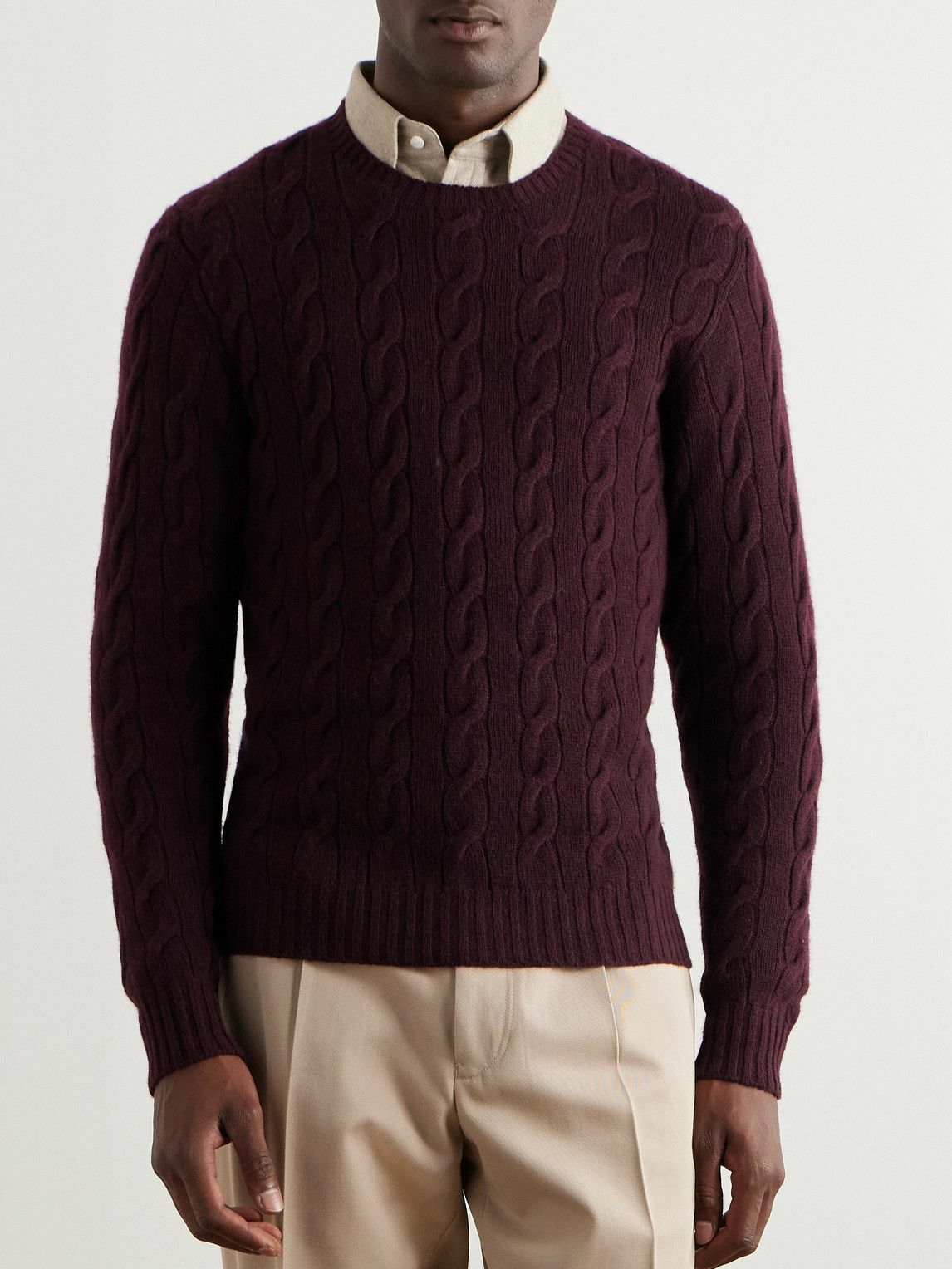 Ralph Lauren Purple label - Slim-Fit Cable-Knit Cashmere Sweater