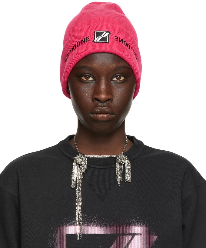 Photo: We11done Pink Embroidered Logo Beanie