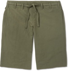 Paul Smith - Linen and Cotton-Blend Drawstring Shorts - Men - Green