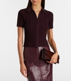 Victoria Beckham Ribbed-knit zip-up top