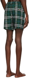 Burberry Green Check Print Swim Shorts