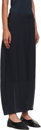 Studio Nicholson Navy Beni Midi Skirt