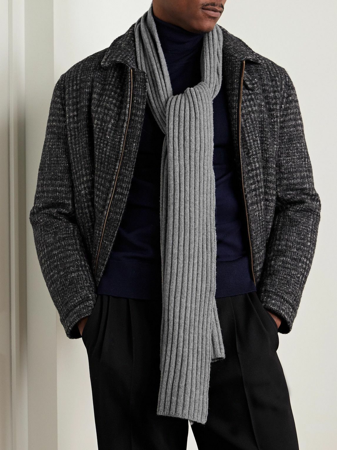 De Petrillo - Ribbed Merino Wool and Cashmere-Blend Scarf