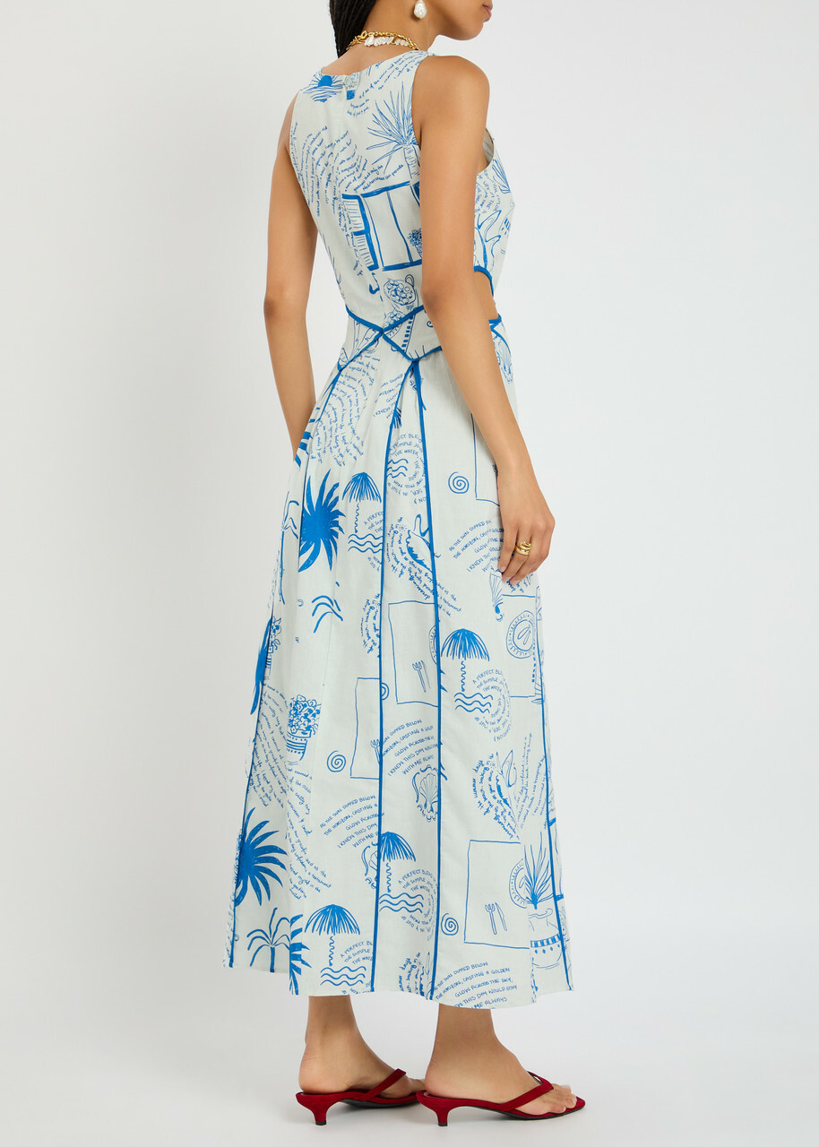 Never Fully Dressed Palma Elma Cotton-blend Midi Dress Cream