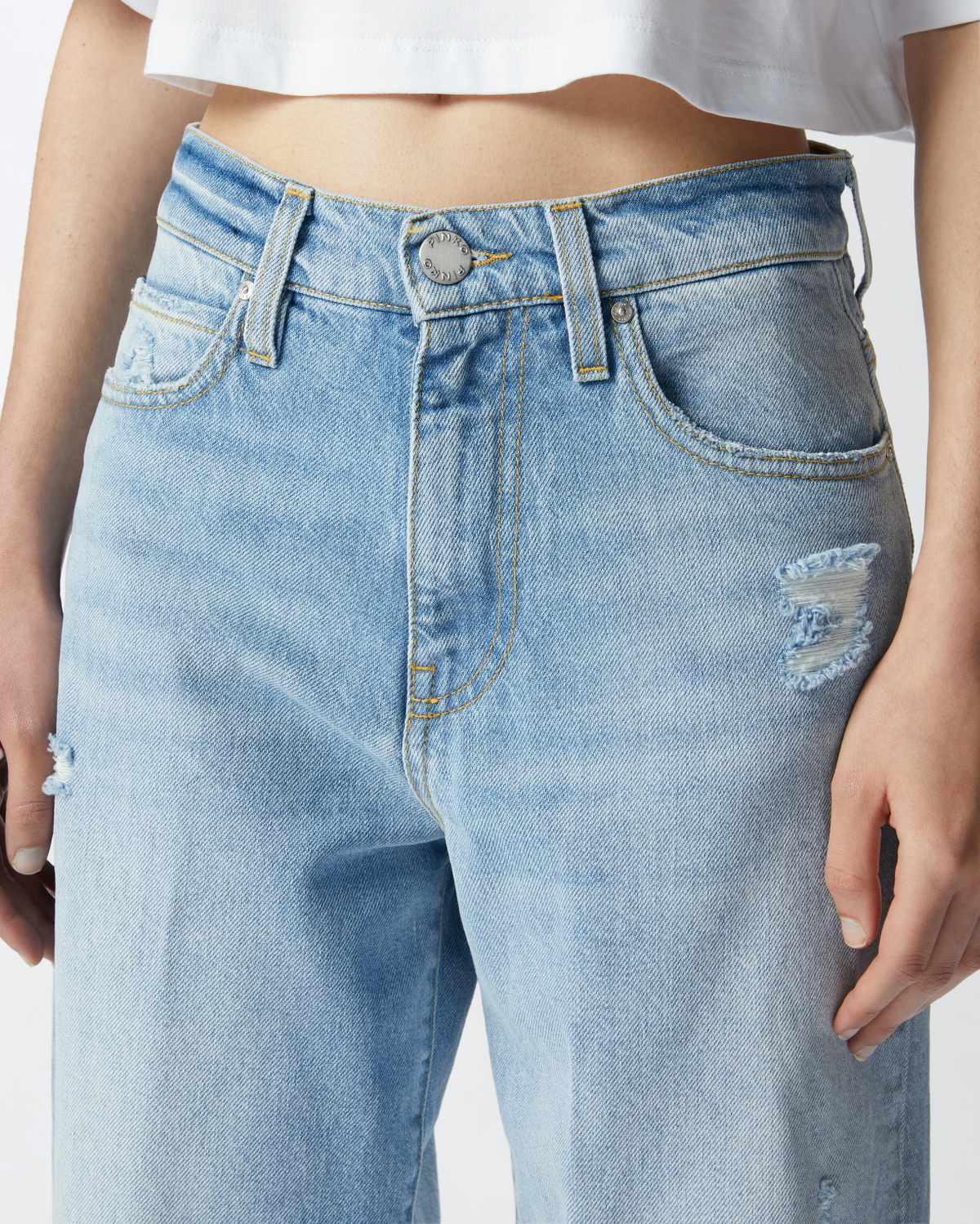 Pinko Loose-Fit Jeans with Rear Zips