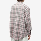 AMI Paris Men's Check Overshirt in Powder Pink/Pearl Grey