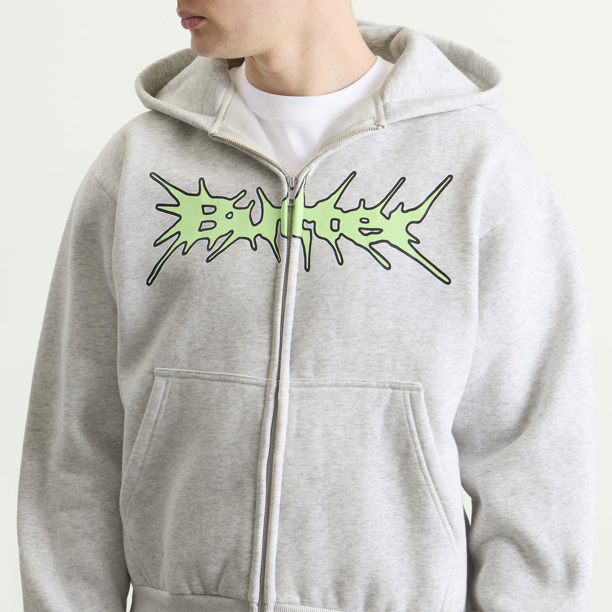 Butter Goods Men's Nail Logo Zip Hoodie in Ash
