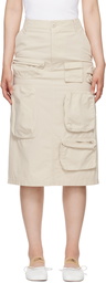 MM6 Maison Margiela Beige Pocket Midi Skirt