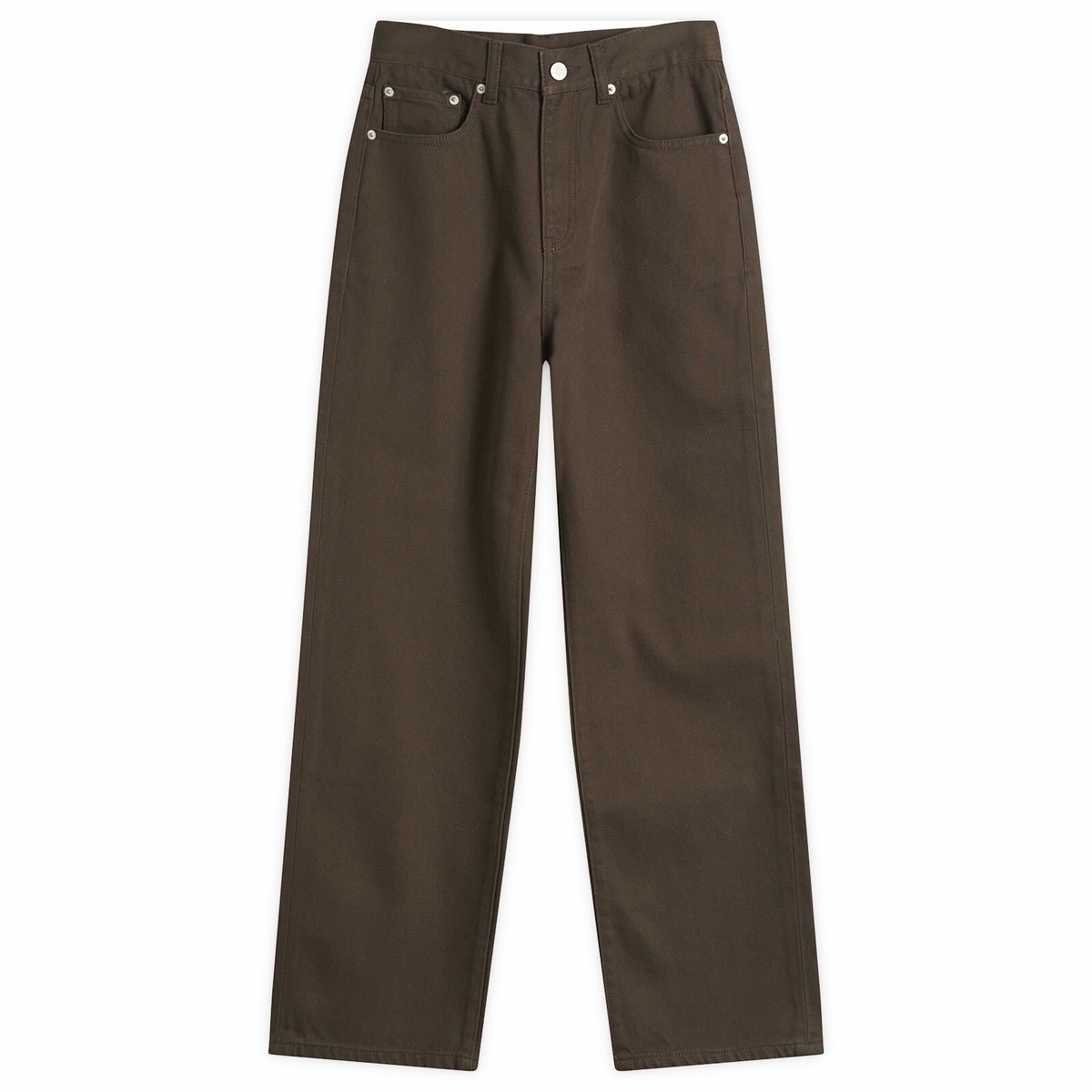 DUNST Women's Essential Straight Leg Jeans in Brown