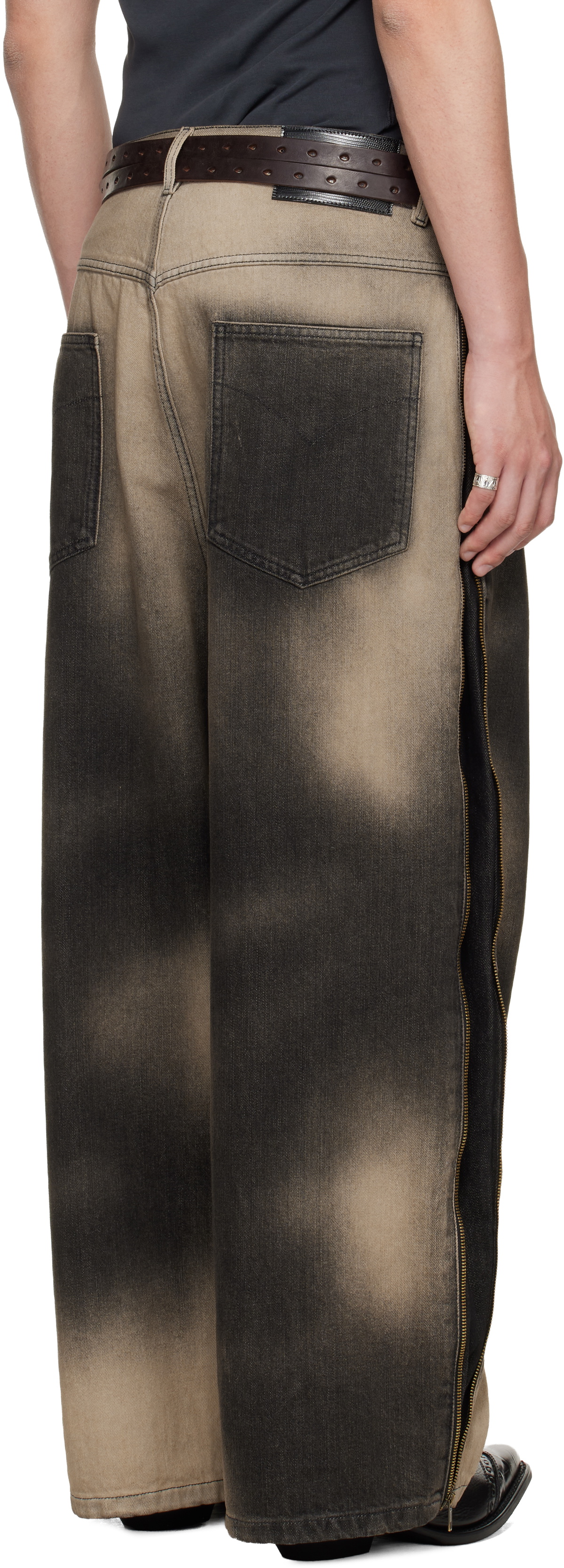LU'U DAN Gray Side Zip Jeans