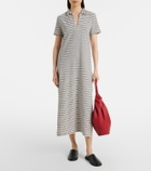 Velvet Corin striped cotton midi dress
