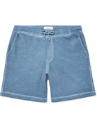 Mr P. - Cold-Dyed Organic Cotton-Jersey Drawstring Shorts - Blue