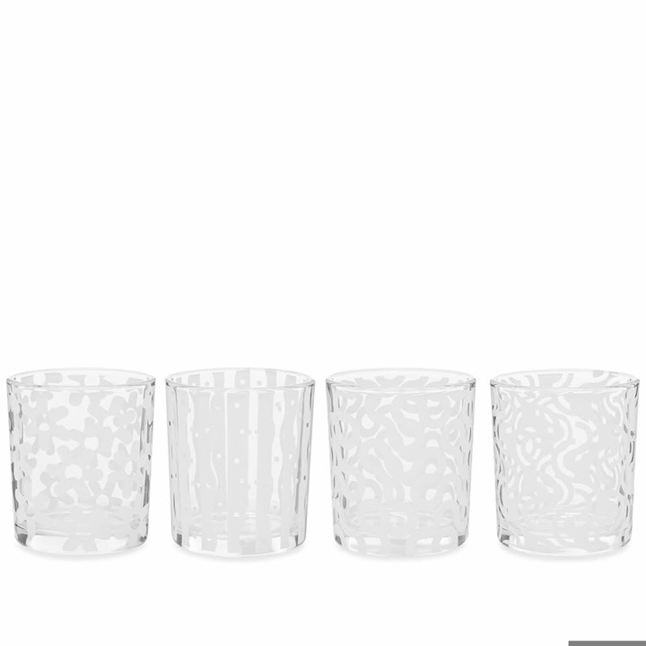 Photo: Areaware Dusen Dusen Pattern Glasses - Set of 4 in White