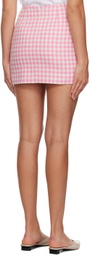 AMI Alexandre Mattiussi Pink Check Miniskirt