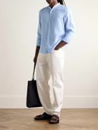 Club Monaco - Grandad-Collar Linen Shirt - Blue