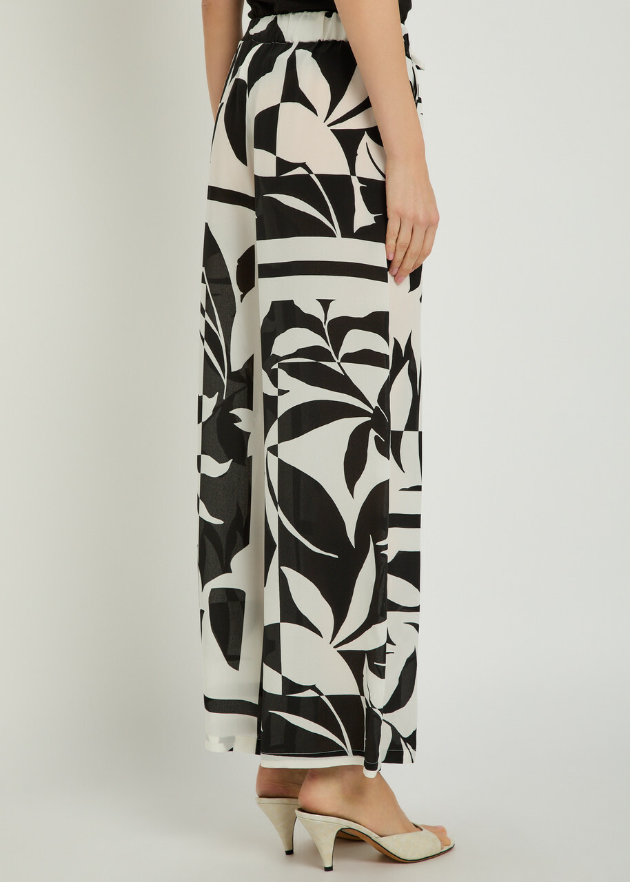 Max Mara Voto Printed Wide-leg Silk Trousers Black