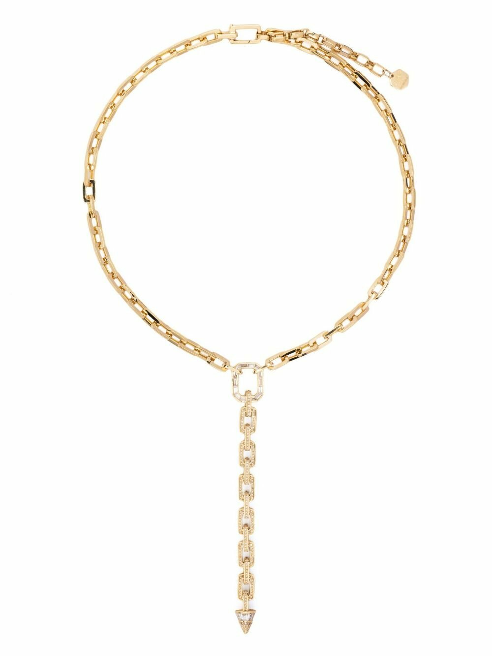 SHAY 18K Yellow Gold Mini Deco Link Lariat Diamond Necklace