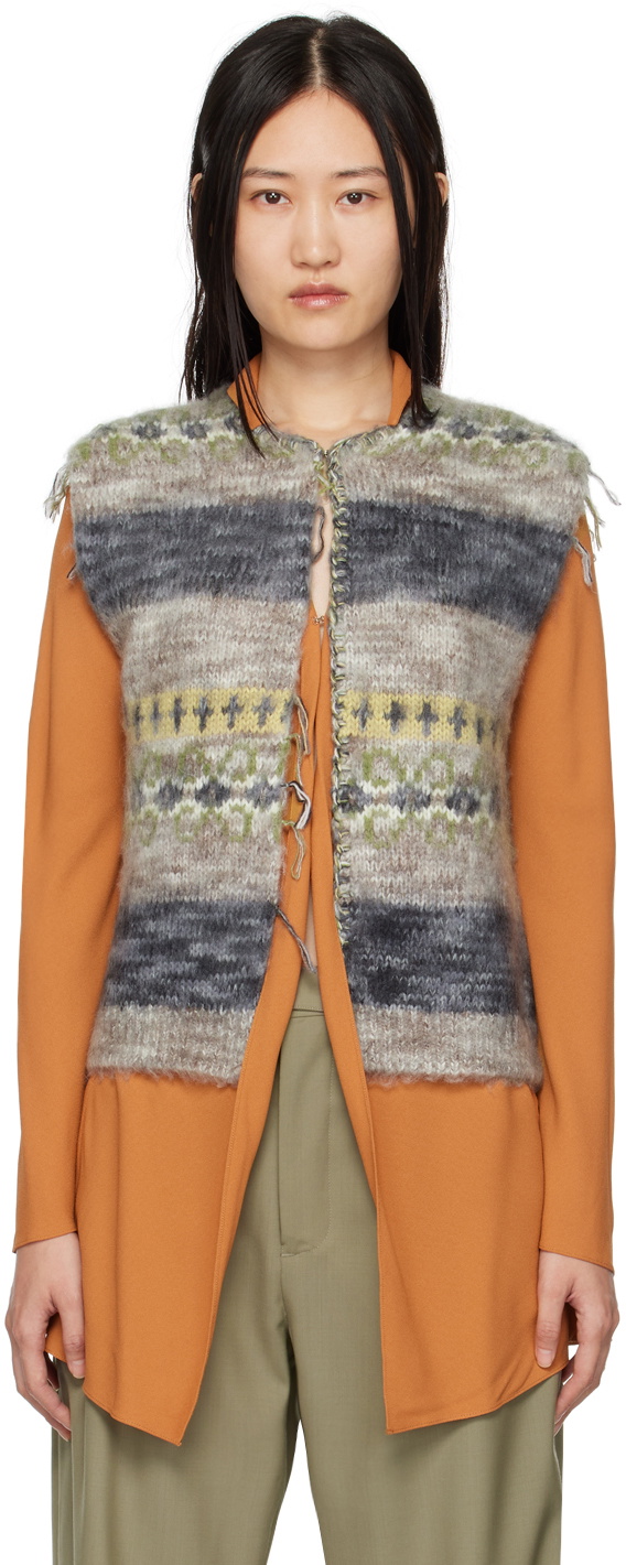 PERVERZE Blend Border Knit Cardigan-