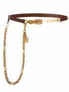 ETRO - 1cm Asta Leather Belt W/ Chain