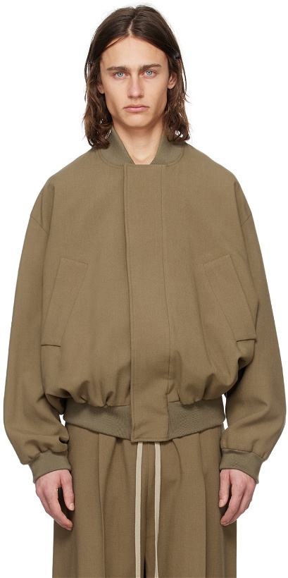 Photo: Fear of God Brown Zip Bomber Jacket