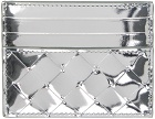 Bottega Veneta Silver Intrecciato Card Holder