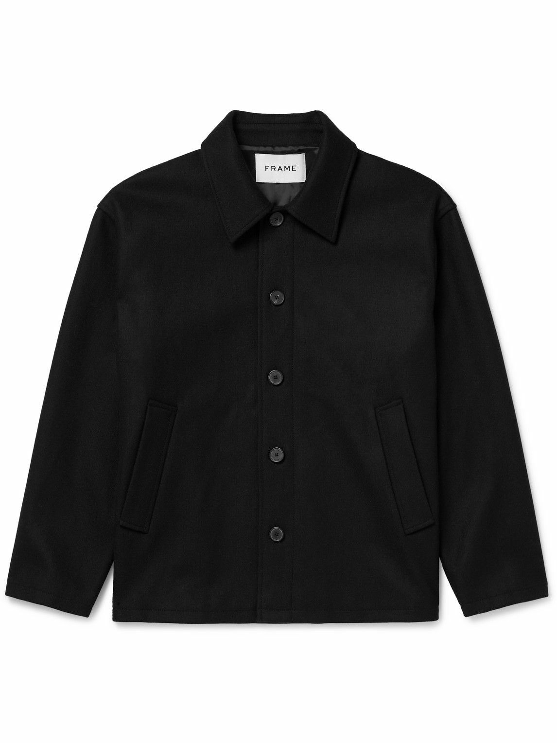 FRAME - Wool-Felt Overshirt - Black