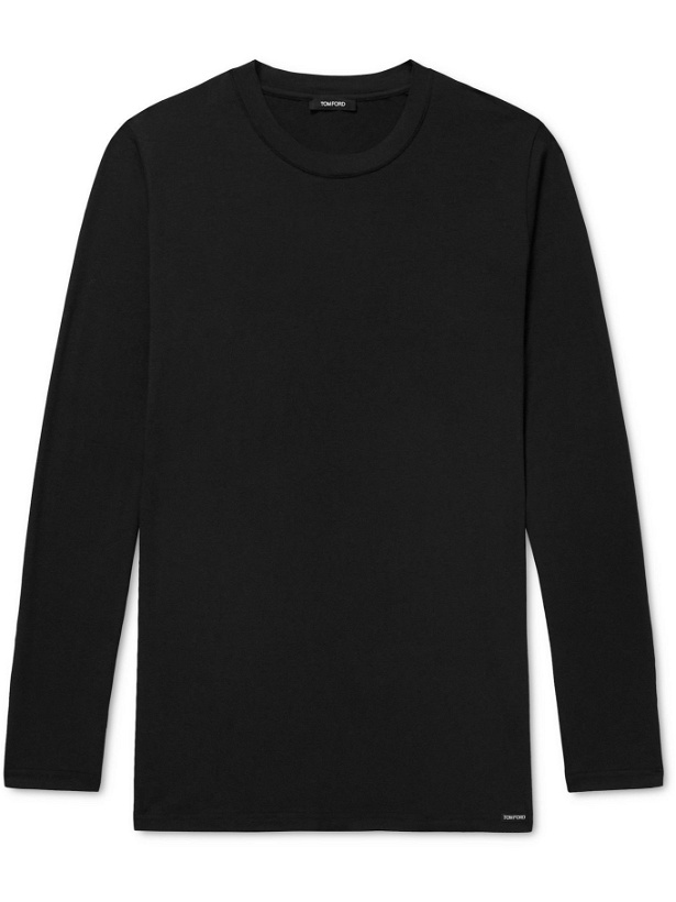 Photo: TOM FORD - Stretch Cotton and Modal-Blend T-Shirt - Black