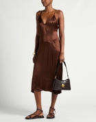 Manila Grace Womens Maxi dress Chocolate in Brown