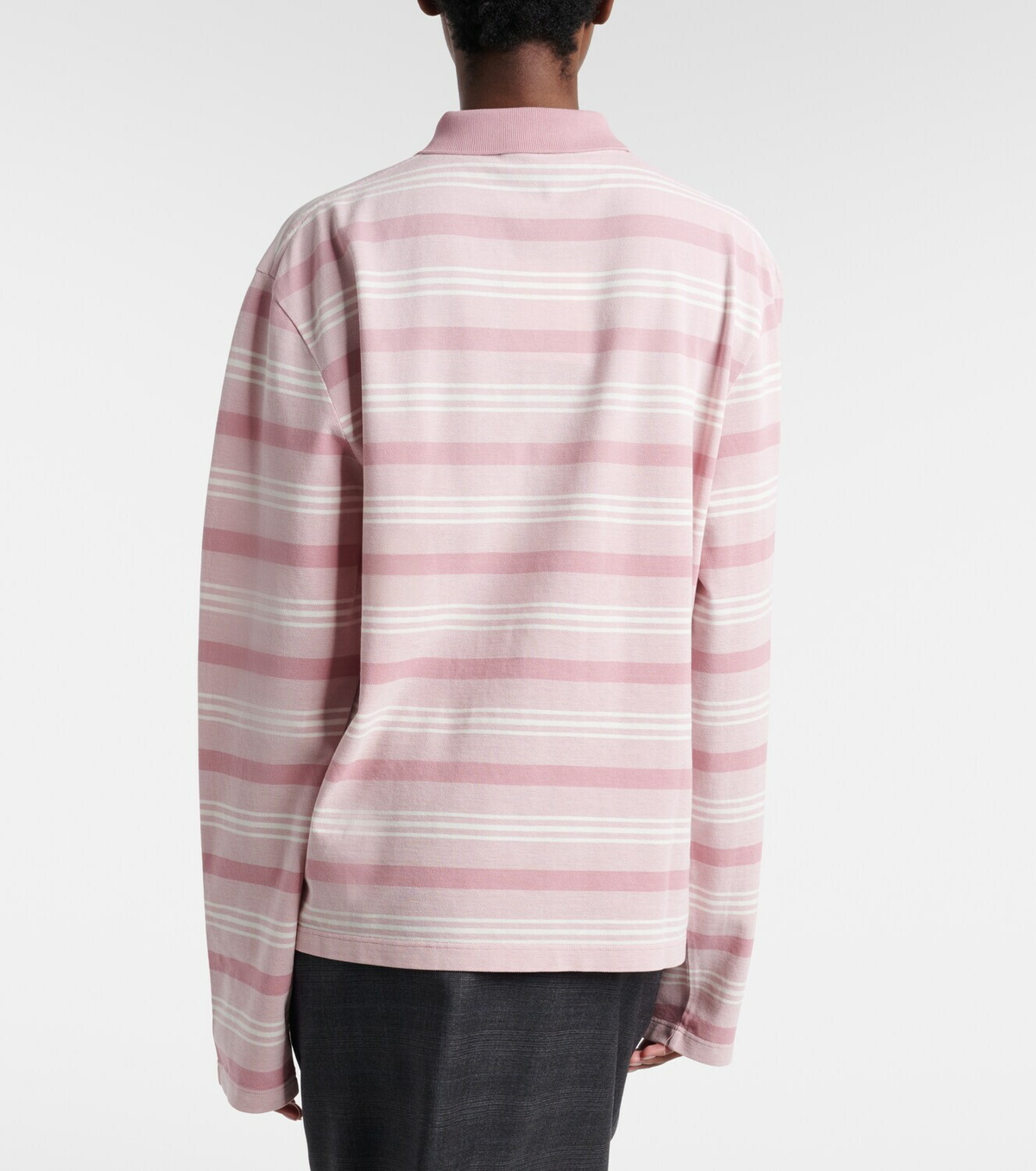 Prada Striped cotton piqué polo shirt