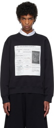 MM6 Maison Margiela Black Newspaper Print Jersey Sweatshirt