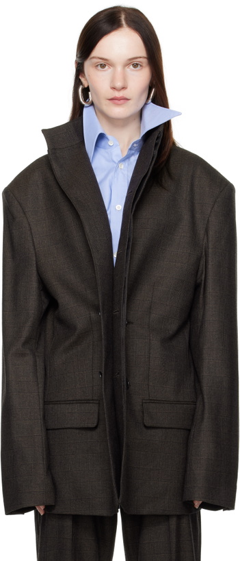 Photo: MARIE ADAM-LEENAERDT Brown High Neck Jacket