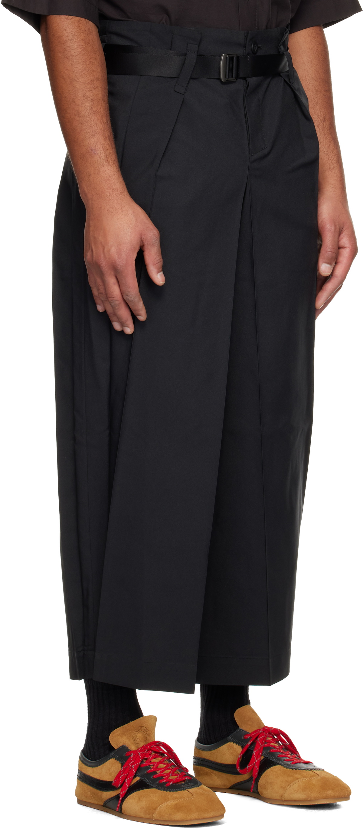 132 5. ISSEY MIYAKE Black Flat Square Trousers