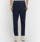 Universal Works - Tapered Pleated Garment-Dyed Cotton-Corduroy Trousers - Men - Blue